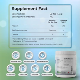 WELLNESS EXTRACT Colostrum Powder 100% All Natural Bovine | Maximum Strength | 150g | Absorbs Readily | Properties of Anti-Aging, Immune, Metabolic, & Other Essential Factors