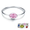 925 Sterling Silver Mother Child Birthstone Stackable Rings Set Mother