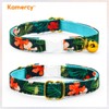 Kamercy Cat Bow Collars, Floral Tropical Leaf Green/Red Cat Collars