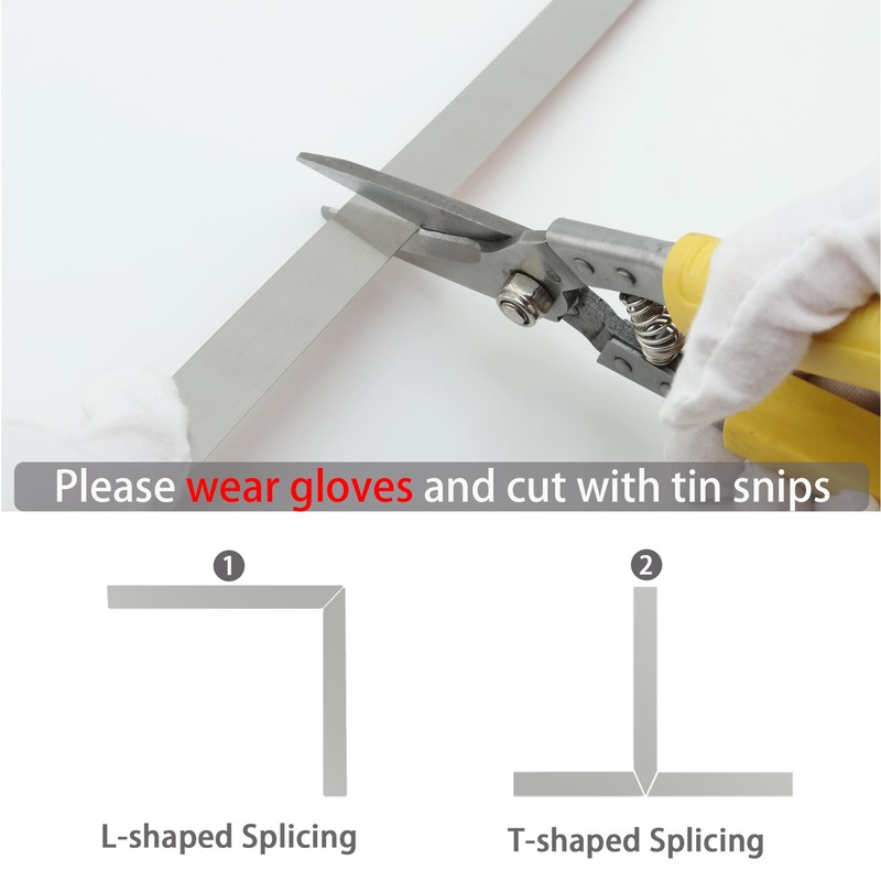Coengwui Peel and Stick Metal Molding Trim, Self-Adhesive Stainless Steel
