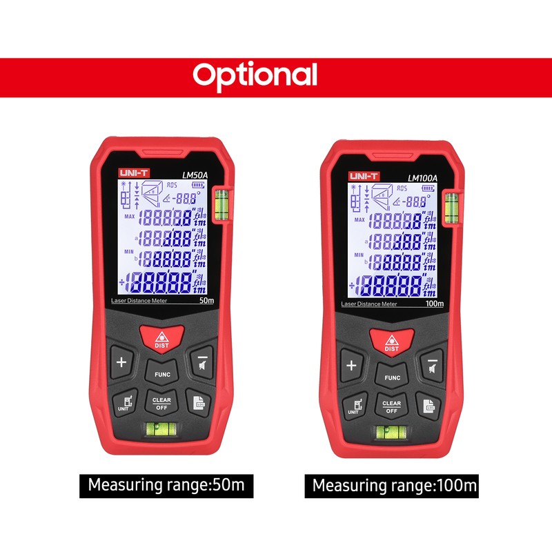 UNI-T LM50A Laser Distance Measure Meter 50M with 2 Bubble