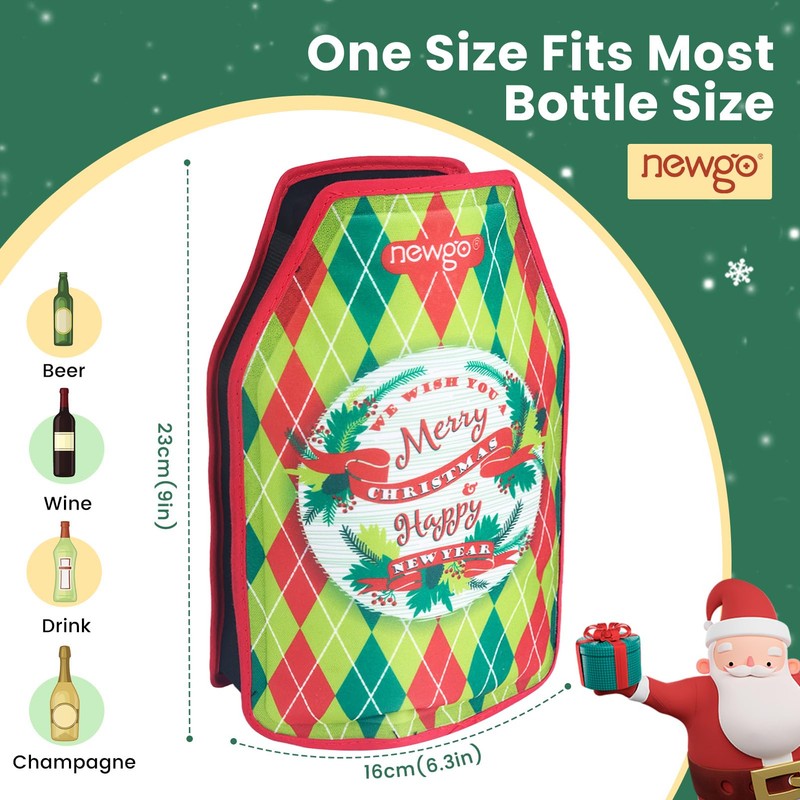 NEWGO-DE-Wine Cooler Sleeve-Parent Manschette (Weihnachten Drucke)