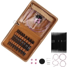 CYTGOUPER 3 to 8mm Circular Knitting Needle Set,Interchangeable Ergonomic Circular Needle Set with Storage Bag for Crafting