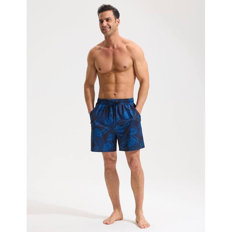 baleaf Swim Shorts Men with Zip Pockets Rash Guard Swimming