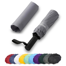GAOYAING Windproof Travel Compact Umbrella Automatic Umbrellas for Rain Compact Folding Umbrella Portable Windproof Umbrellas for Men Women Teenage Gray