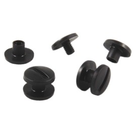 Plastic Book Screws | Black or White | Choice of Sizes | Pack of 20, 50, 100 or 1000 | Plastic Screw Rivets | For Notebooks, Albums, Cards, Folders etc. / Black, 5 mm, Pack of 20