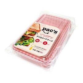 Edogawa Bussan DF-302 Pax Delica Food Case, M, Clear, Approx. 4.5 x 7.3 x 2.0 inches (11.5 x 18.5 x 5 cm), Disposable Lunch Box, Pack of 4