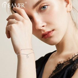 TEAMER Dainty PI Bracelet □ Symbol Double Layer Bracelet Geometry Necklace Stainless Steel Math Science Jewellery for Women Men, Stainless Steel