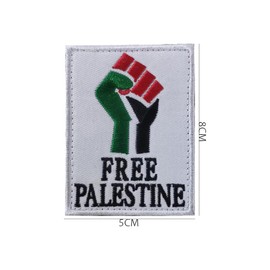 2 PCS AliPlus Palestine Flag Patches Free Palestine Embroidered Tactical Military Morale Patch Applique Fastener Hook and Loop