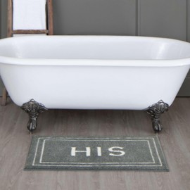 Mohawk Home His Casual Novelty; Solid Gray 1' 5" X 2' Bath Mat Perfect for Bathroom