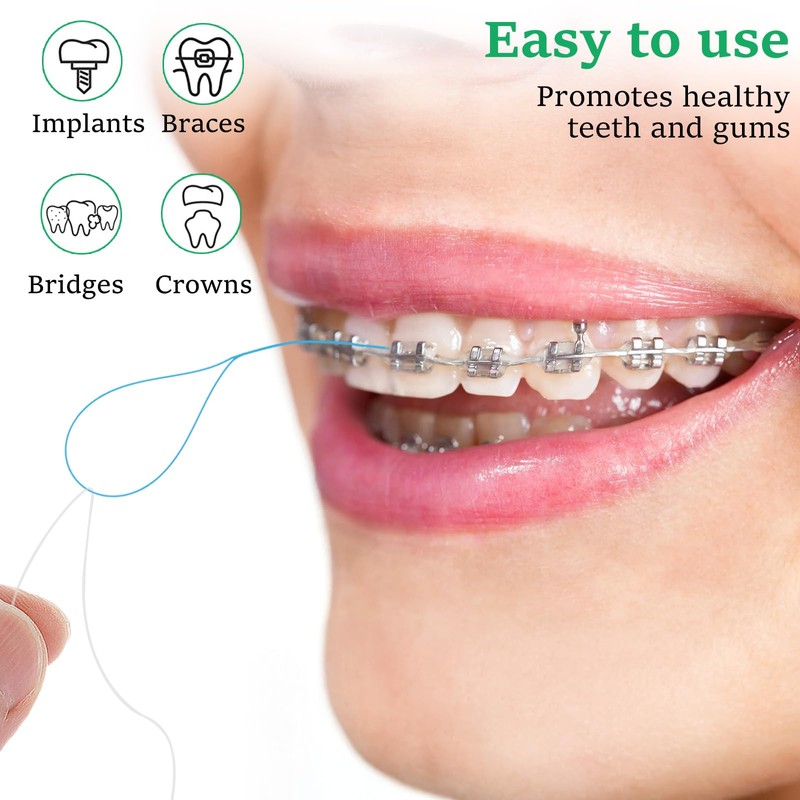 200 Count Floss Threader,Floss for Braces Bridge Flossers for Adults