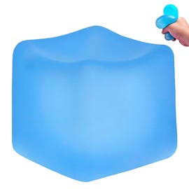Superzon Square Stress Cube – Ice Cube Squishy Toy for Kids & Adults | Fidget Cube, Non-Toxic Sensory Squishy Ball, Stress Relief & Anxiety Toy – 2.17in (Blue)