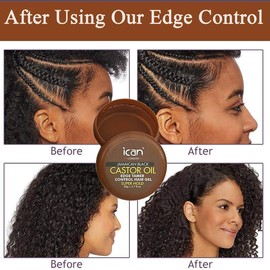ican London Jamaican Black Castor Oil Edge Control Hair Gel Super Hold 80g
