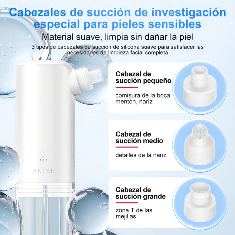 Microburbujas Succionador de Puntos Negros con Tanque Separable, con 3