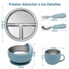 Platos de Acero Inoxidable para Bebe, Set de Alimentación para