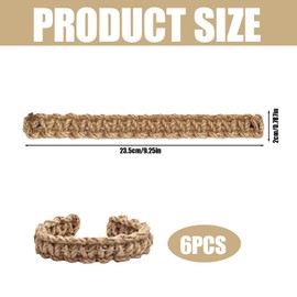 6 Pcs Braided Boho Curtain Tiebacks,Jute Rope Rustic Curtain Tie Backs