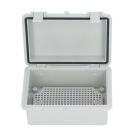 Waterproof Electrical Box Dustproof Insulated Outdoor Junction Box with Hinged Cover Plastic Clip for DIY Grey
