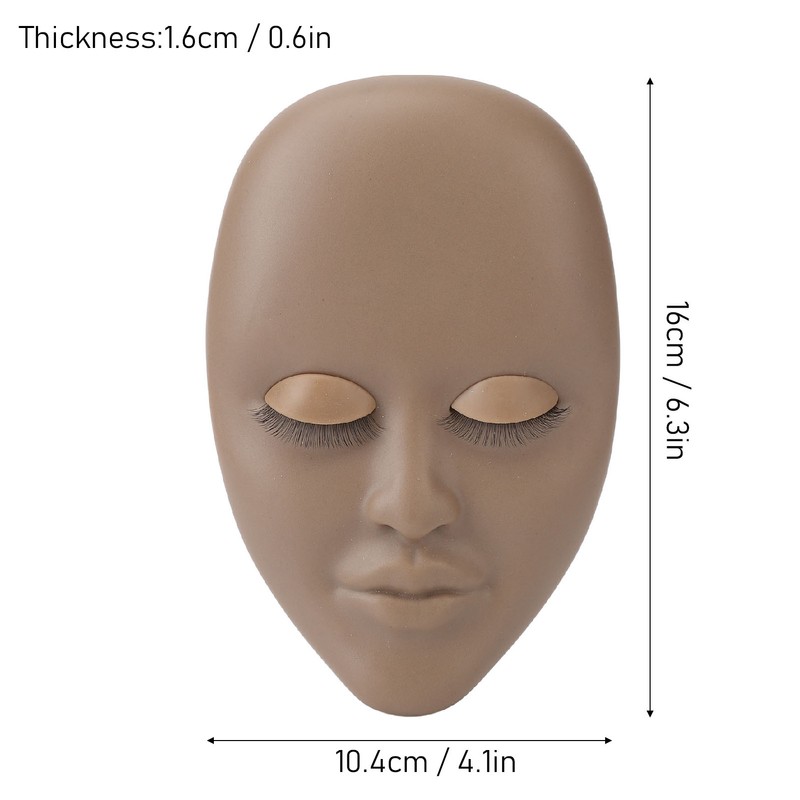 3pcs Lash Mannequin Head Double Layers Realistic Training 3D Rubber