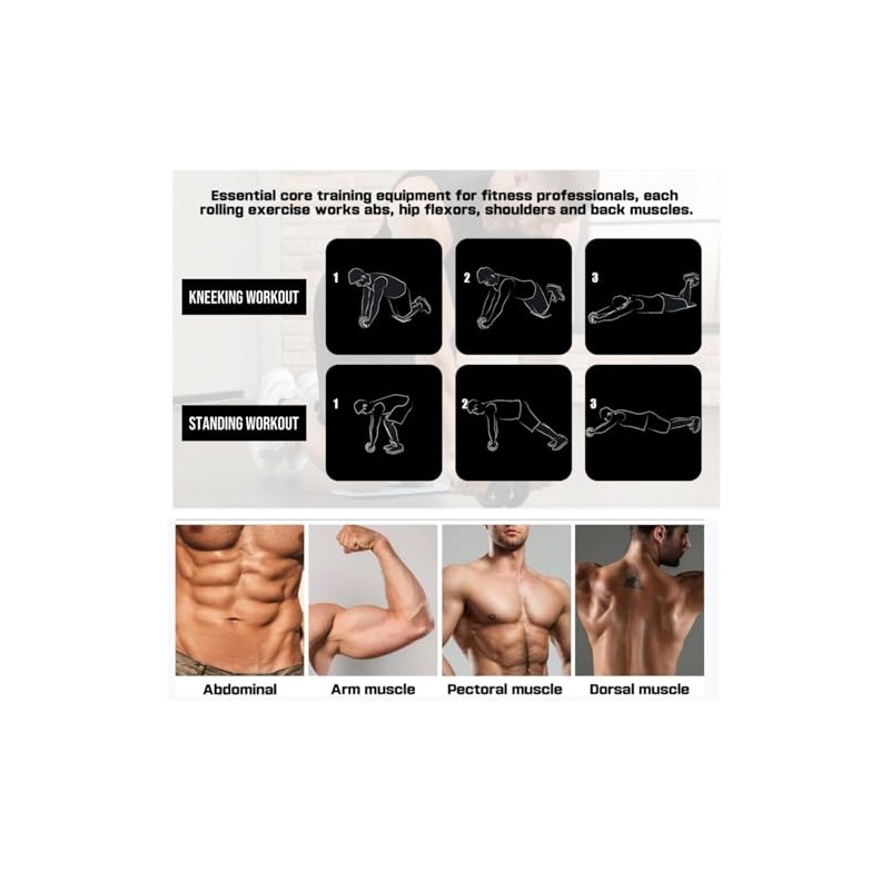Rueda de rodillo abdominal, rueda abdominal para máquina de ejercicio