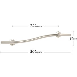 Seachrome 36 inch Bathroom Wave Grab Bar Satin Finish