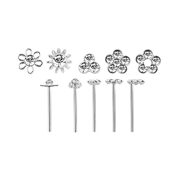 Body Accentz Nose Ring Stud Sterling Silver self Bending Prong