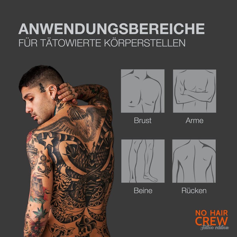 NO HAIR CREW Tattoo Edition Tattoo Skin Depilatory Cream 4-8