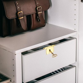 Unomor Retro Brass Cabinet Lock with Key Vintage Style Secure Drawer Lock Replacement for File Cabinets Desk Furniture 2.36X1.37X0.39 Inches