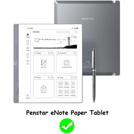 GOVTVA Slimshell Case for 10.3'' Penstar eNote Paper Tablet - Smart Auto Sleep/Wake Folio Ultra-Thin Lightweight Leather Cover with Built-in Pen Holder & Magnetic Closure (Cloth Black)
