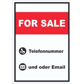HB-Druck for Sale Schild mit Wunschtext hochkant A6 (105x148mm)