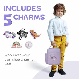 MEXS Kids Insulated Lunch Bag - Durable, Double-Insulated Cooler for Ages 3+; Holds Lunch Box, Water Bottle & Snacks; Easy-Clean Fabric, Zippered Pockets, & Customizable Design for School & Travel