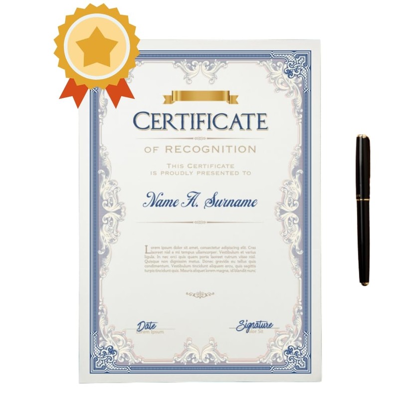 ASTAR A4 Blank Diploma Paper 10 Sheets Award File 180gsm