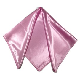 Shanlin Paisley Pattern Silk Feel Satin Square Scarf Bandanas (23.5"X23.5") (Solid-BabyPink)