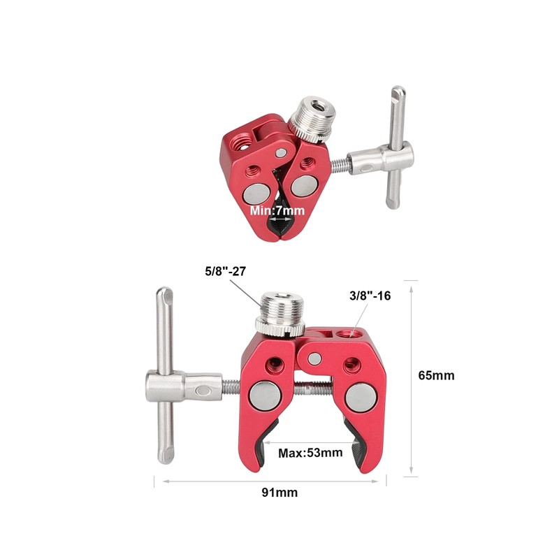SZRIG Crab Pliers with 5/8"-20 Thread Adapter for Microphone Mount