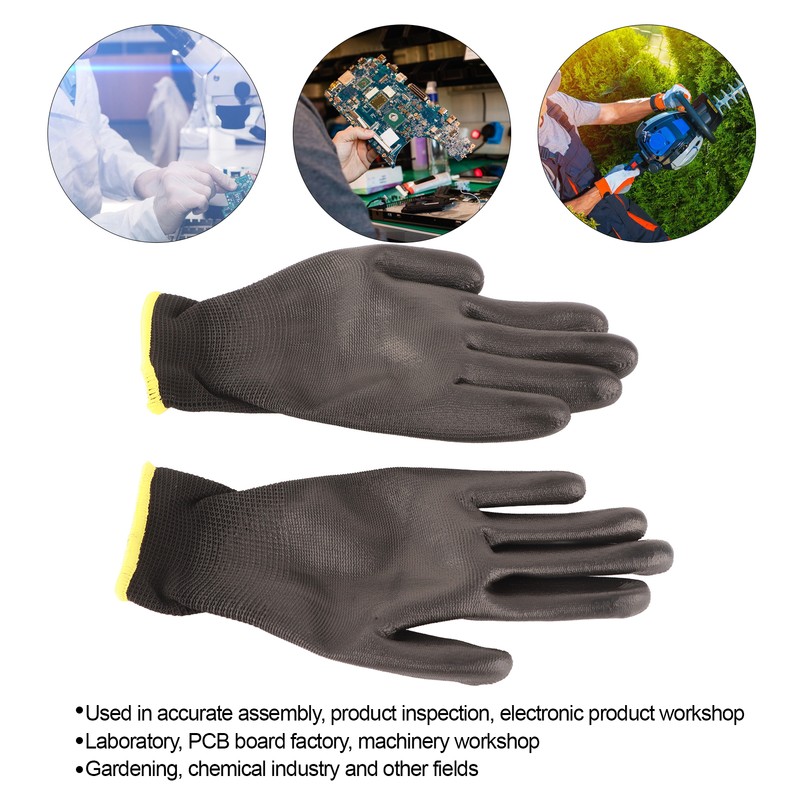 10 Pairs Safety Work Gloves PU Coated Static Proof Nylon