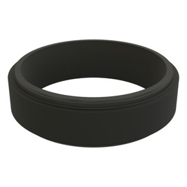 QALO Silicone Ring for Men & Women, Black (Size 6) - Narrow Polished Step Edge - Male & Female Wedding Bands - Unisex Silicone Rings - Rubber Engagement Rings for Him & Her - 6.5mm x 2mm