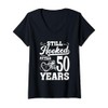 Womens Fishing Couple 50 Years Anniversary 50th Wedding Celebration V-Neck