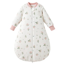 Duomiaomiao 3.5 TOG Baby Sleep Sack 100% Cotton Winter Long Sleeve Baby Wearable Blanket, Super Warm Quilted Comfy Toddler Sleeping Sack