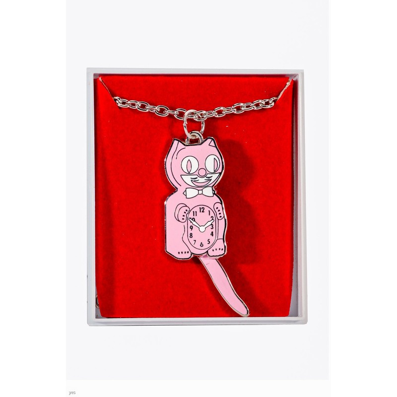 Kit Cat Klock Necklaces (Pink & Silver)