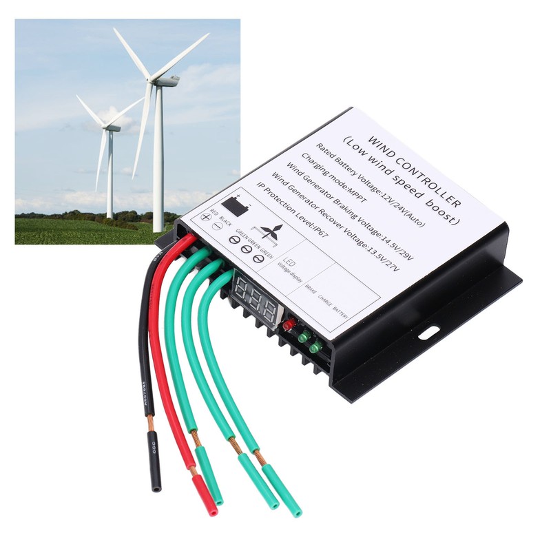 MPPT Wind Turbine Controller 100‑400W 12V 24V Auto Match Wind