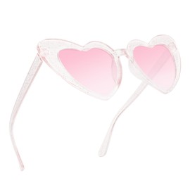 Pink Heart Glasses - Cat Eye Sunglasses, Neon & Rainbow, Wedding & Party Favors, Valentines Day Accessories