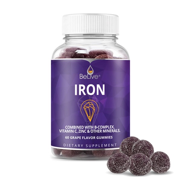 BeLive BeLive Iron Gummies - Multivitamin Supplement with Vitamin C,