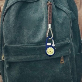 JewelryWe Men Women Clip-on Quartz Watch Backpack Fob Belt Watch Luminous Mini Microlight Pocket Watch for Rock Climbing Doctors Nurses Outdoor Activities