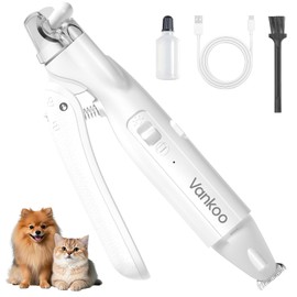 Vankoo 2 in 1 Dog Nail Trimmers & Clippers with LED Lights, Splash Guard - Pet Hair Trimmer for Around Paws, Ear, Eye,Face, Rump Rechargeable & IPX7 Waterproof Grooming Supplies for Cats, Dogs