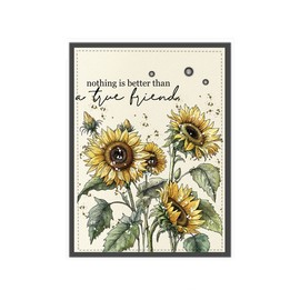 LZBRDY 2025 Sunflower Flowers Wish Words Stamps and Dies Set - Perfect for DIY Card Making, Scrapbooking, and Greeting Cards