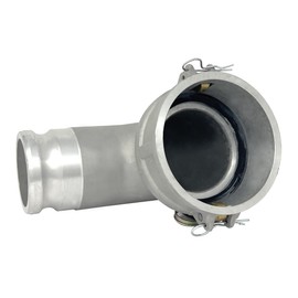 Gloxco Aluminum Type DA Cam and Groove Hose Fitting, 90 Degree Elbow Reducer, 4" Female Camlock x 3" Male Camlock (CAM-4030-DA90-AL)