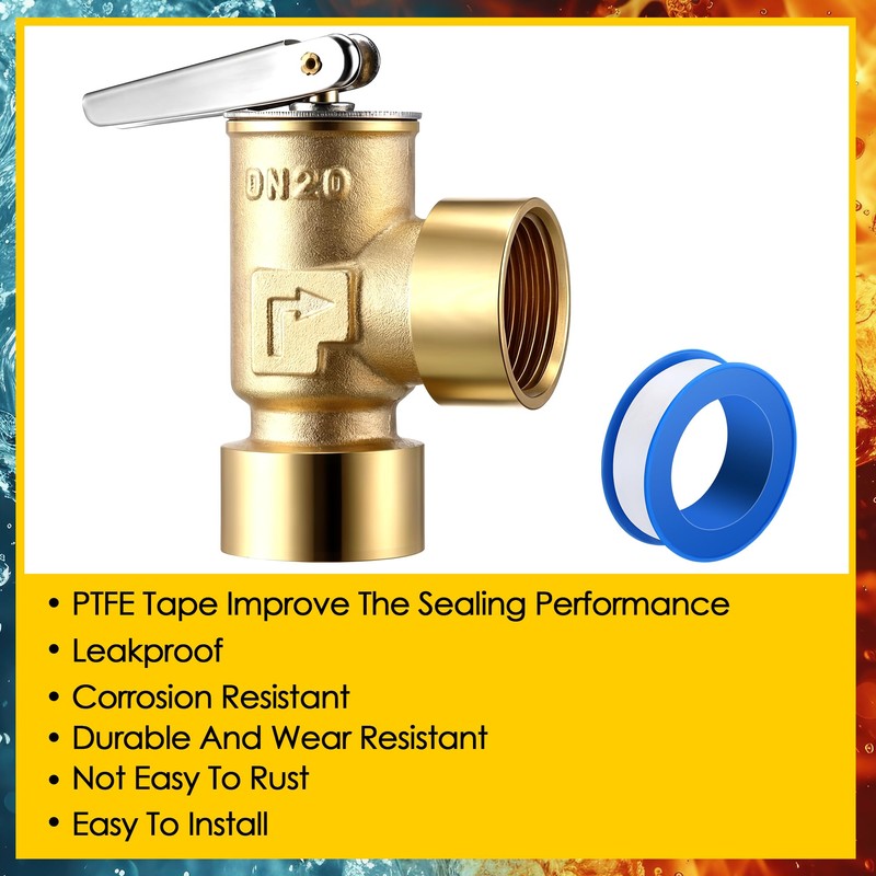 Gulfmew 30 PSI Pressure Relief Valve, 3/4" FNPT Female Inlet