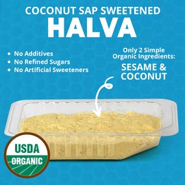 OhGoodness! Organic Halva 3 Pack - Only TWO Simple Ingredients, Melt-in-Mouth Snack & Dessert, Coconut Sap Sweetened Treat Paleo Approved - No Additives (Coconut) 75g