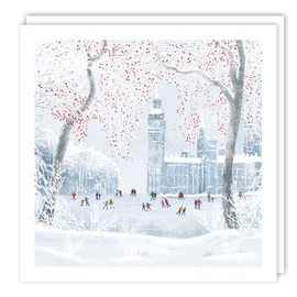 Tracks Publishing Charity Christmas Cards - Westminster Ice Skating with Foil Details - Eco-Friendly - Pack of 5 Cards