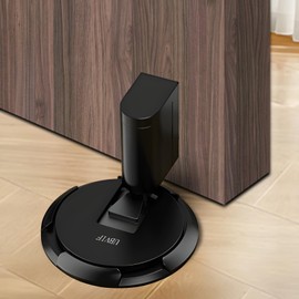 UBVIF No Magnetic Door Stopper, Adjustable, Mechanical Doorstop, Windproof Door Stop for Indoor, No Nails/Screws Needed,Heavy Duty Door Holder,Keep Door Open (1, Matte Black)