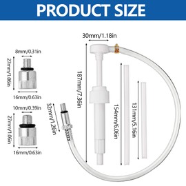 Untere Einheit Getriebe Schmierpumpe, 8cc Handpumpe Ölpumpe Getriebeölpumpe für Marine-Außenborder mit Einem 96,5 cm Großen Metallwirbel und 2 Adaptern